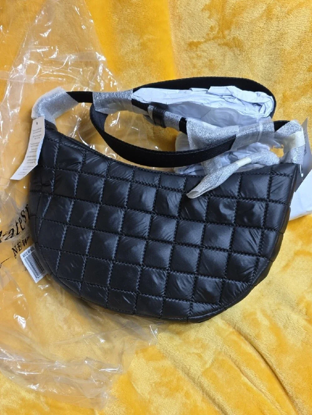 Authentic Kate Spade Black Quilted Crossbody Belt Bag
